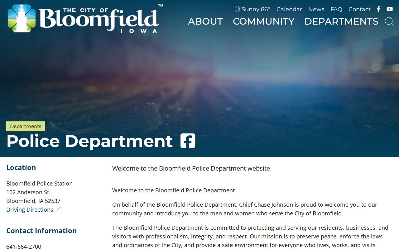 Bloomfield Police arrest records source in Davis County