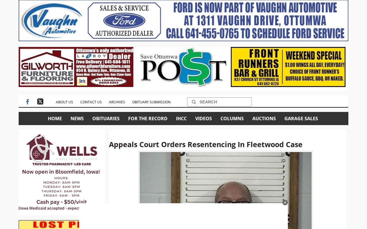 Davis County arrest case followed through appeal and resentencing by Ottumwa Post