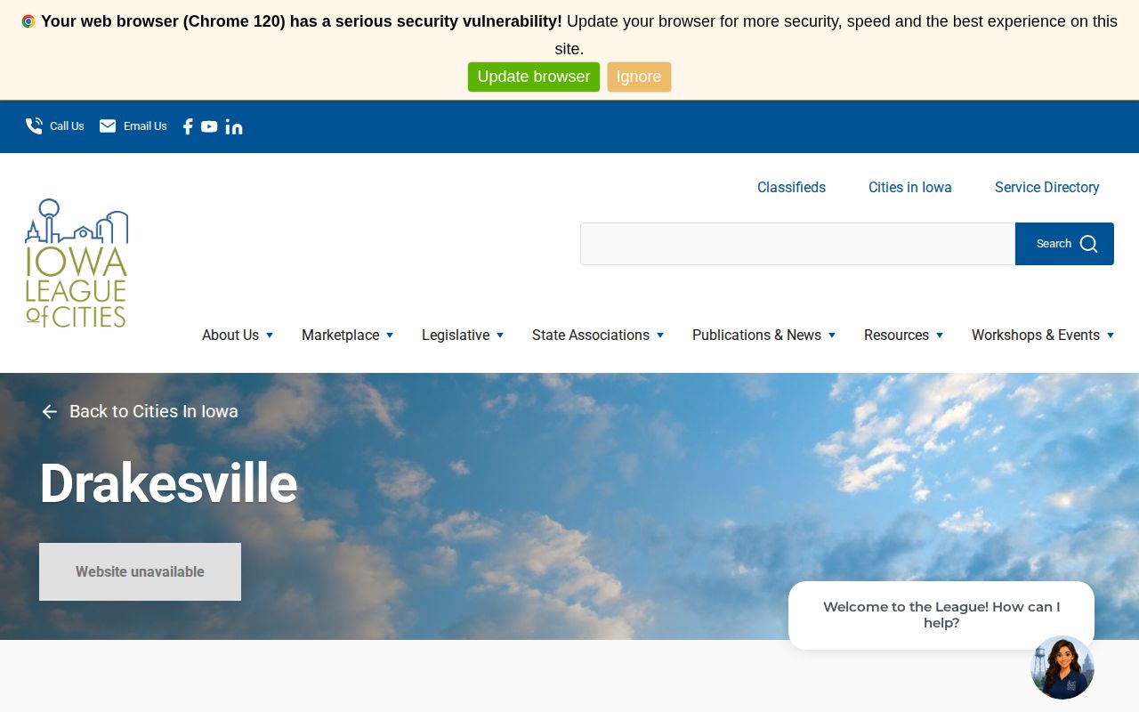 Drakesville Iowa city clerk record access listing